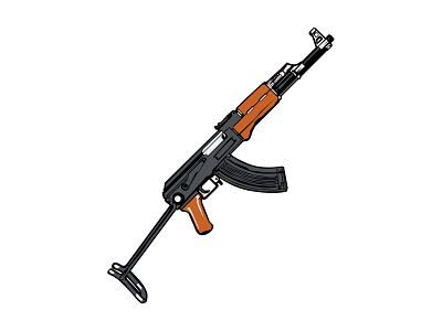 Illustration Vector Graphic of AK-47 ak 47 emblem rifle rusia weapon