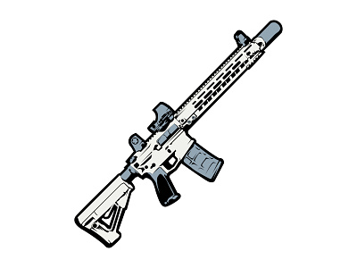 Illustration Graphic of AR-15 ar 15 arms