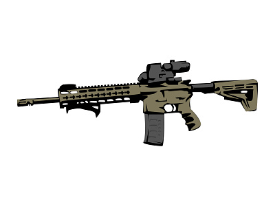 AR - 15 Rifle ar 16 branding design graphic design identity illustration logo rifle ui ux vector weapon
