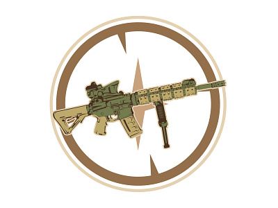 Rifle logo design branding design graphic design identity illustration logo rifle vector weapon