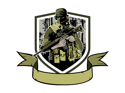 Soldier logo design branding design graphic design identity illustration logo rifle soldier vector weapon