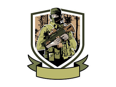 Soldier logo design branding design graphic design identity illustration logo soldier weapon