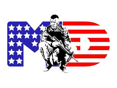 Flag and Army logo america army branding design flag graphic design identity illustration logo typography vector