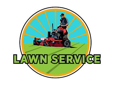 Lawn logo branding design graphic design identity illustration lawn logo mower typography vector
