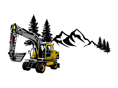 excavator branding construction design excavator graphic design identity illustration logo typography vector