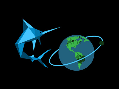 Planet and Fish logo branding design fish graphic design identity illustration logo planet typography vector