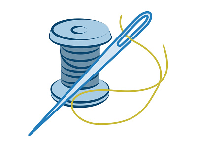 Needle and Thread branding design graphic design identity illustration logo needle thread typography vector