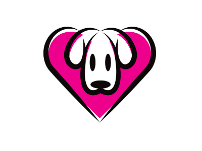 DOG2 dog heart illustrator logo vector