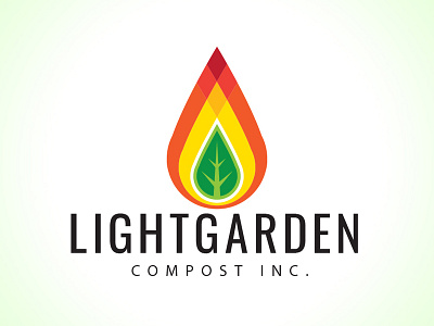 Lightgarden fire leaf logo vector