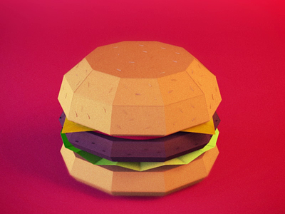 It's Burger Time! 3d animation art burger design graphics hamburger illustration lowpoly motion