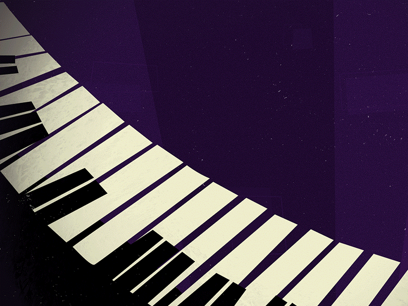 While I play the blues art color design flat graphics jazz motion music piano play song