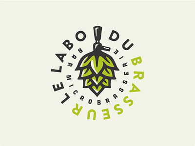 Le Labo du Brasseur beer branding brew brewery hop hops illustration logo retro typography vector