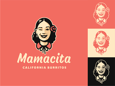 Mamacita burritos character female illustration lettering logo mexico typography vector woman
