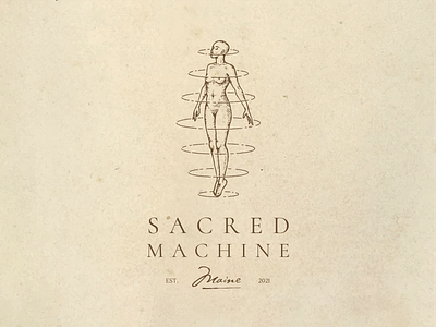 Sacred Machine anatomy body character draw esoteric female human illustration logo vintage woman
