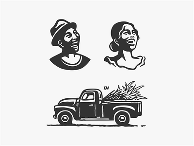 Yo La Habana 2 character cuba cuban girl habana havana illustration joy logo man retro rural smile sugarcane truck vector woman