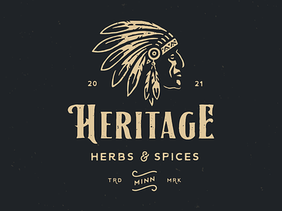 Heritage american branding design heritage illustration indian logo native retro siux typography vector