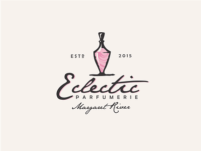 Eclectic bottle eclectic logo perfume pink vector vintage