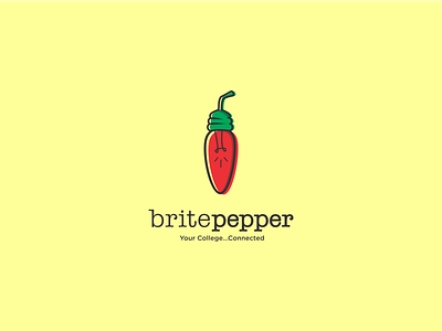 Pepper bright bulb light bulb logo pepper red