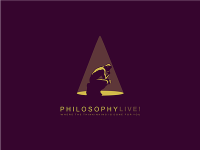 The Thinker live logo minimal negative space performance philosophy sculpture smart think