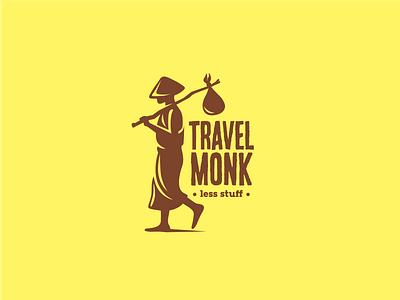 Travel Monk logo minimal monk travel traveler wanderlust