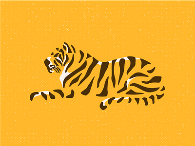 Tigerrr bengal cat illustration logo negative space retro tiger wild