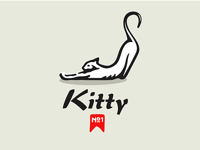 Kitty No. 1 cat kitty logo stretching