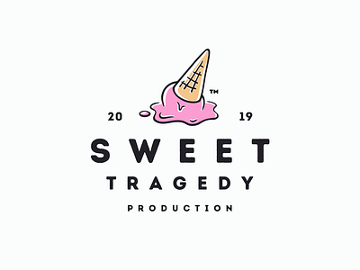 Sweet Tragedy Production branding entertainment ice cream illustration logo production sweet vector
