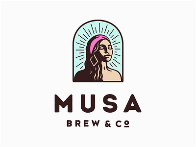 Musa Brew & Co. badge brew brewing character coffee cuba female girl logo retro vector