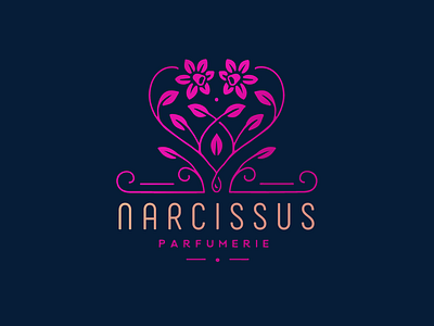 Narcissus floral flower illustration logo narcissus parfumerie