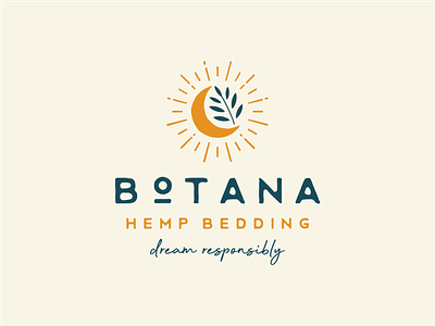 Botana design dream hemp illustration logo moon organic plant retro vector vintage