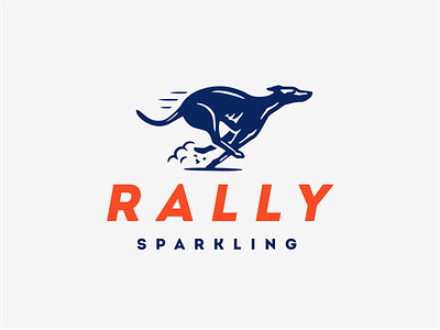 Rally Sparkling animal dog greyhound illustration logo race rally running seltzer vector