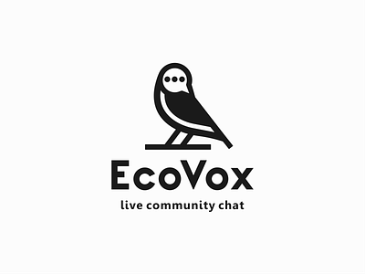 EcoVox animal bird branding chat logo minimal simple vector