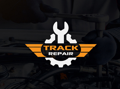 Track Repair Logo auto car design graphic design logo repair service track