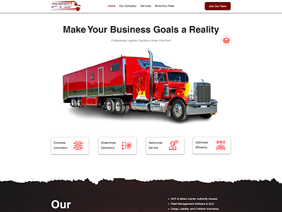 Truck Service Website made by wix design landing page service truck website wix