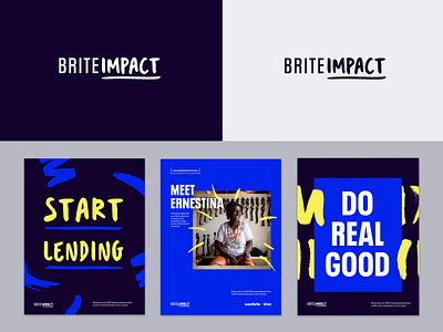 BriteImpact Branding and Visual System branding design internal project logo posters social impact swag typography visual system