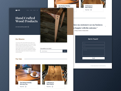 Areté Woodworking Homepage graphic design photography web design