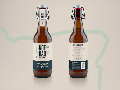 Not Bad Brewery IPA barbecue beer identity design illustration oregon typography