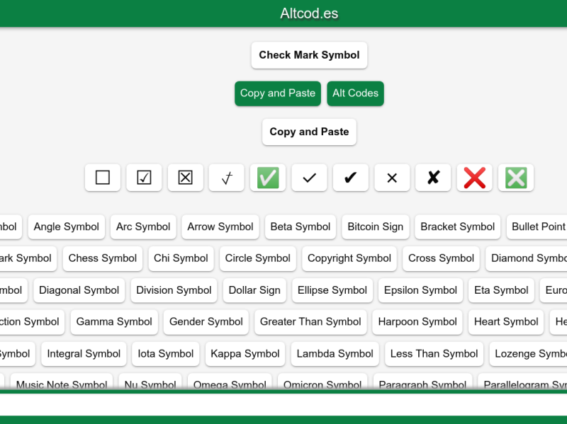 Alt Code Check Mark Excel