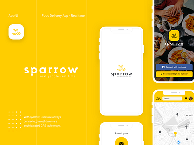 Sparrow - Food delivery app - Real time app app design apple design ios ui