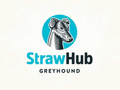 Straw Hub Greyhound animal character dog greyhound illustration logo pet portrait retro vintage