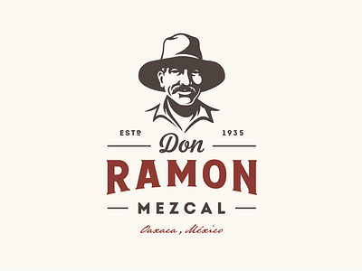 Don Ramon agave character illustration logo mexico mezcal oaxaca portrait retro tequila vintage