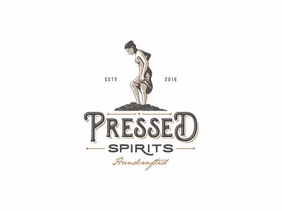 Pressed Spirits handcrafted logo spirits vintage wine