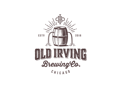 Old Irwing Brewing Company barrel brewery logo prohibition vintage