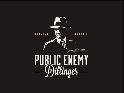 John Dillinger bar logo prohibition retro