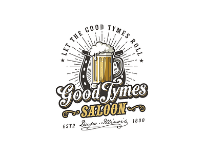 Good Tymes Saloon brewers logo restaurant retro saloon taproom
