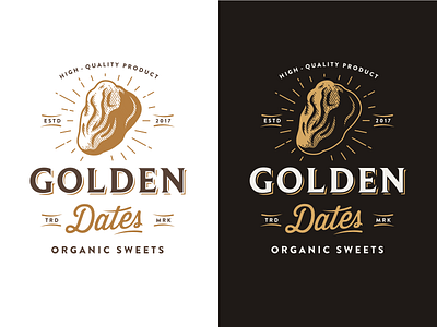 Golden Dates dates food logo organic retro vintage