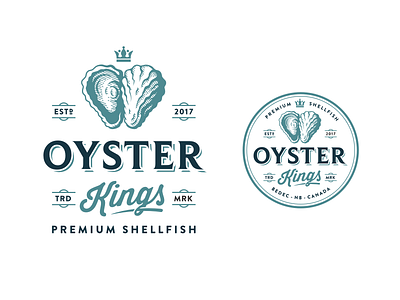 Oyster Kings food logo oyster restaurant retro shellfish vintage