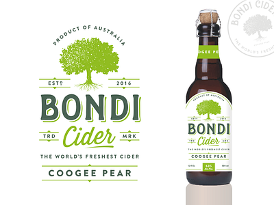 Bondi Cider cider label logo retro vintage