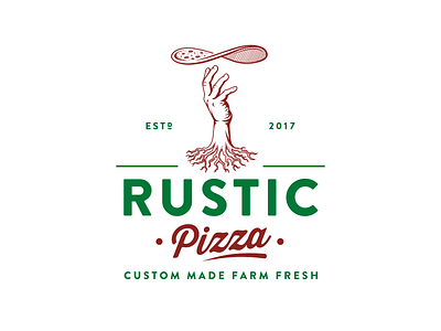 Rustic Pizza farm food logo organic pizza pizzeria restaurant rustic vintage
