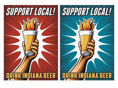 Support Local! Drink Indiana Beer beer brew brewing festival logo poster